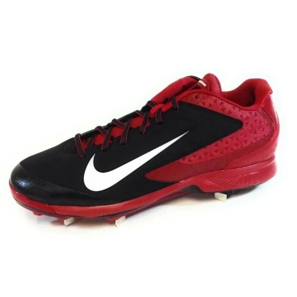 Nike Men's Huarache Pro Low Metal Baseball Cleats NEW 599233 016 Black Red SZ 15 - Picture 3 of 11